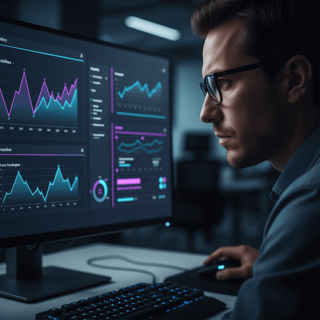 Security dashboard showing analytics and system monitoring