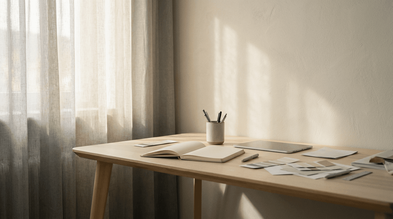 Digital designer focused on creative work in a modern studio environment