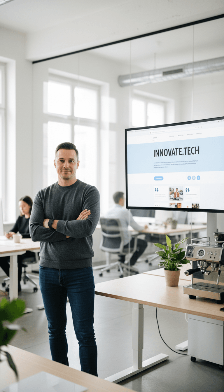 Developer reviewing responsive website design on monitor