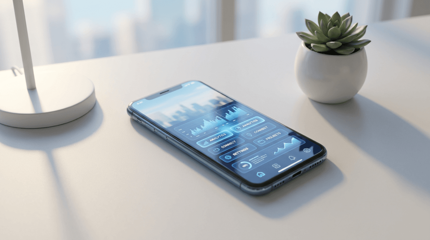Mobile app interface displayed on smartphone screen